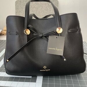 Nanette Lepore Black Satchel with Gold Accents